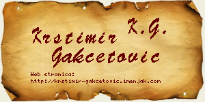 Krstimir Gakčetović vizit kartica